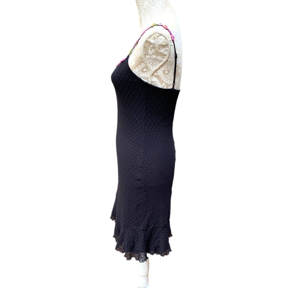 Whimsigoth Betsey Johnson Y2K Swiss Dot Slip Dress Pink Flowers NWT M - Picture 3 of 11